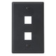 Classic 2 Ports Faceplate for EZ®/HD Style in Single Gang - Black - IC107F02BK Classic 2 Ports Faceplate for EZ®/HD Style in Single Gang - Black - IC107F02BK